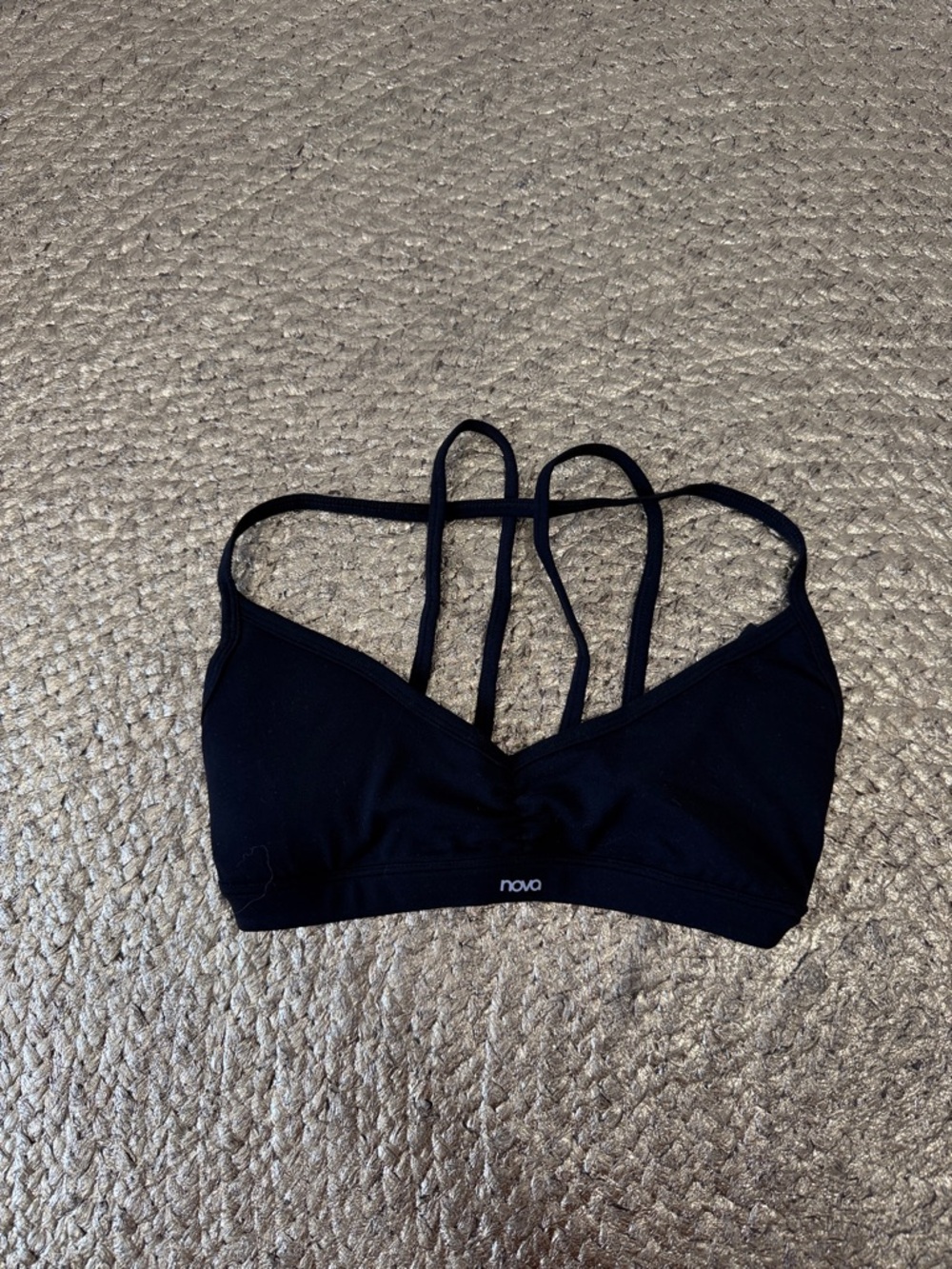 ALO Yoga Black Strappy Nova Crop Top